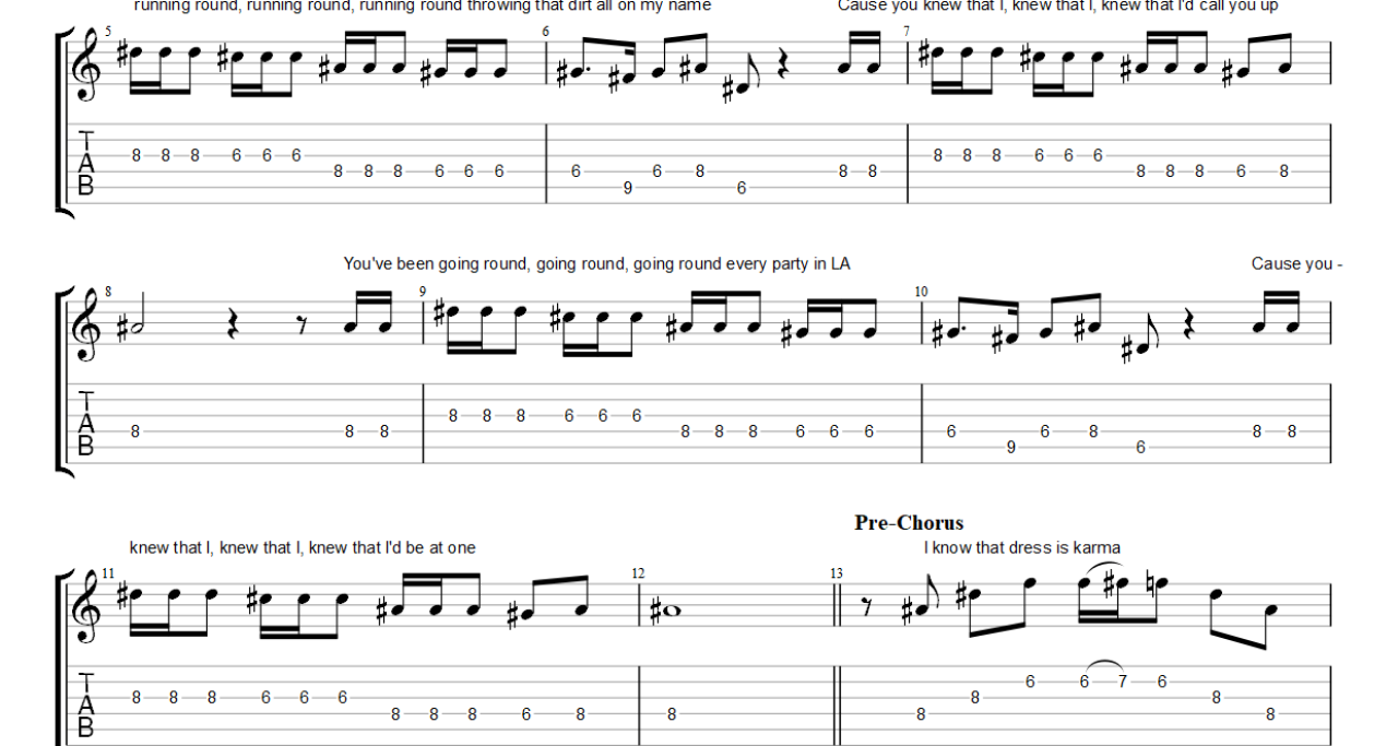 Attention – Charlie Puth (Electric Guitar) PDF